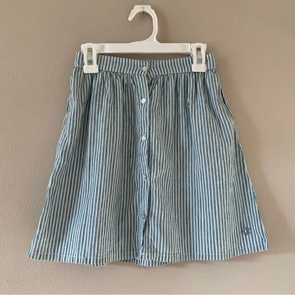 Tocoto Vintage Linen Blend Striped Skirt - Picture 2 of 8